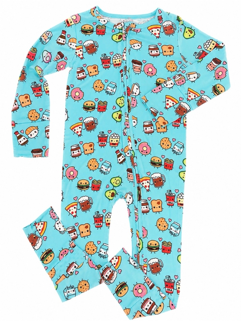 BAMBOO Aqua Kids Footed One-Piece with Cute Food Characters